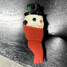Vtg Replacement Head-Christmas Knee Hugger Snowman 3.5" Felt Frosty Ornament