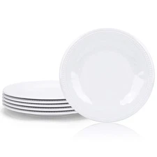Melamine Plates set of 6, 11-inches Dinner Plates Set for Indoor and Outdoor ...