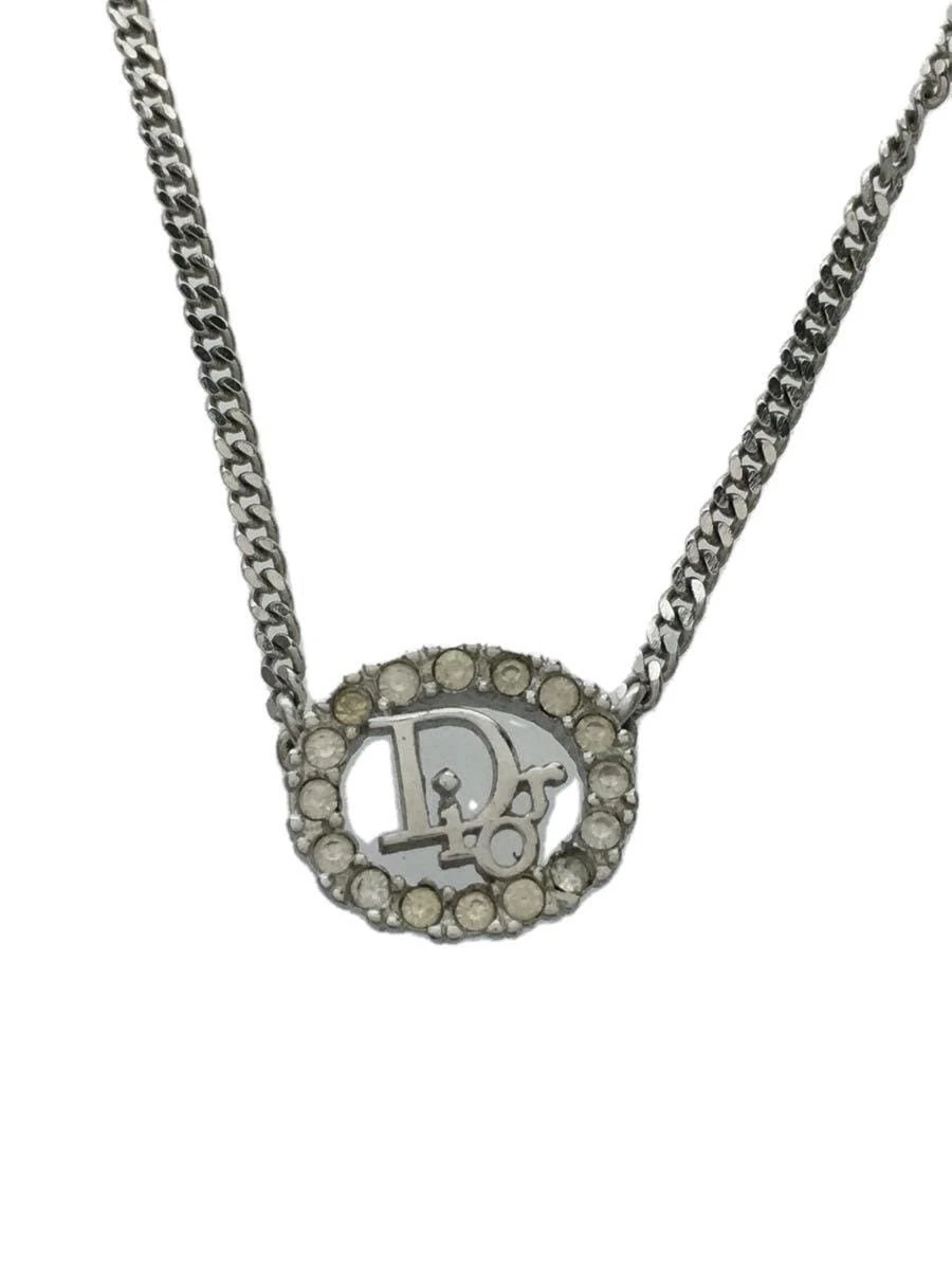 Collana donna Christian Dior in argento placcato zirconi con top usata