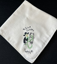 Vintage Hopalong Cassidy & Topper Embroidered Hankie 1950s Cowboy