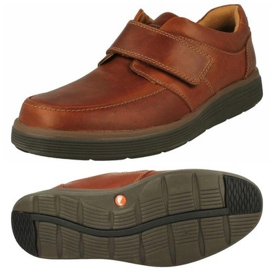 Clarks Un Abode Strap DARK TAN Schuh LIGHT-WEIGHT Men WIDE-FIT UK-8 H EU-42 W