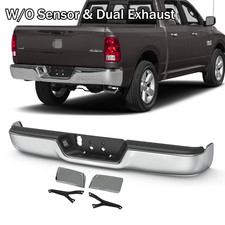 Chrome Rear Step Bumper Wo Sensor Hole Wo Exhaust For Dodge Ram 1500 2009-2018