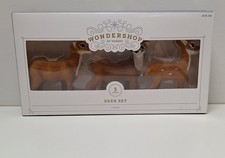 NIB Target Wondershop Faux Fur Brown Deer Set/3 Decorative Figurines Christmas