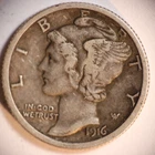 1916 P Mercury Dime 10C Cents Coin Silver, VF++/XF!