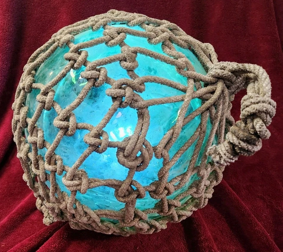  42英寸手工吹制玻璃建筑日本古董航海渔网,  — 第 4/4 张图片