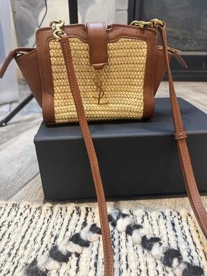 Raffia Saint Laurent Monogram Cabas Downtown Straw Baby Mini | eBay