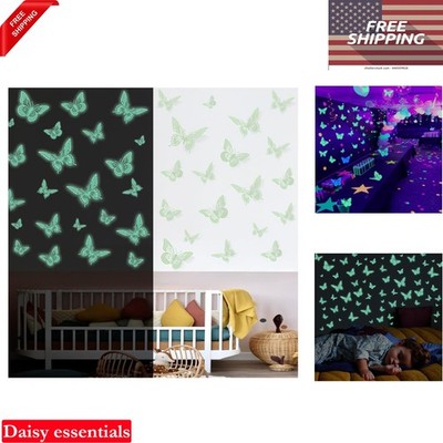 Glow in The Dark Butterfly Stickers 24 Pcs Luminous Wall Decor Kids Bedroom