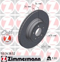 2X Bremsscheibe Sport Z Zimmermann 150.3438.52 FüR BMW E65 E66 E67 7Er 730 740