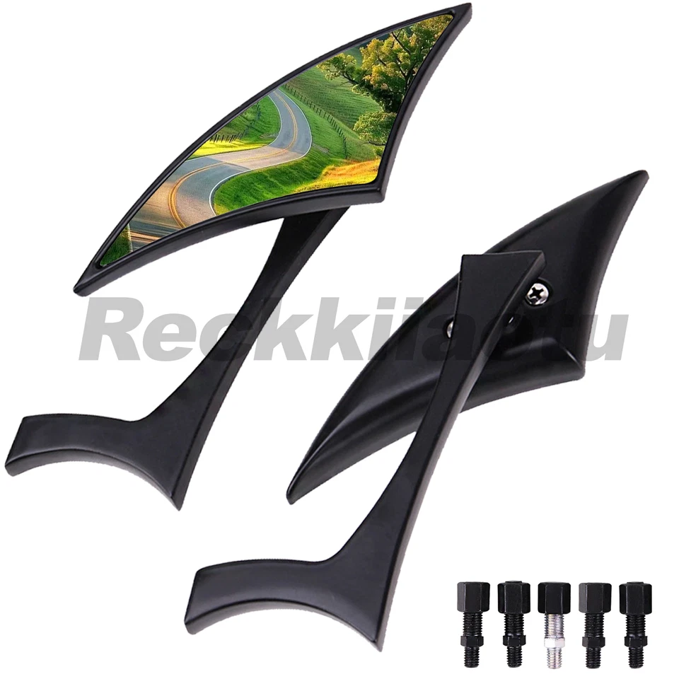 Adjustable Blade Style motorcycle Side Mirrors for Yamaha Victory Kawasaki Honda - Изображение 2 из 4