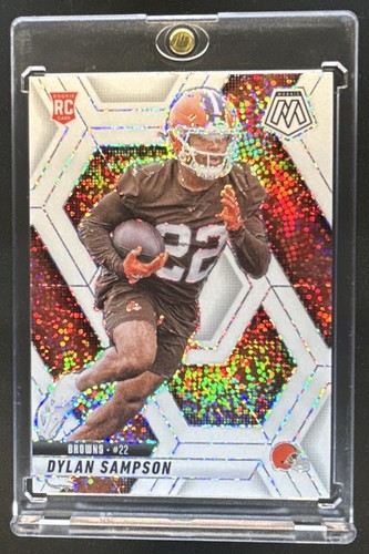 2025 Panini Mosaic Dylan Sampson Rookies RC White Sparkle Prizm #355 Browns