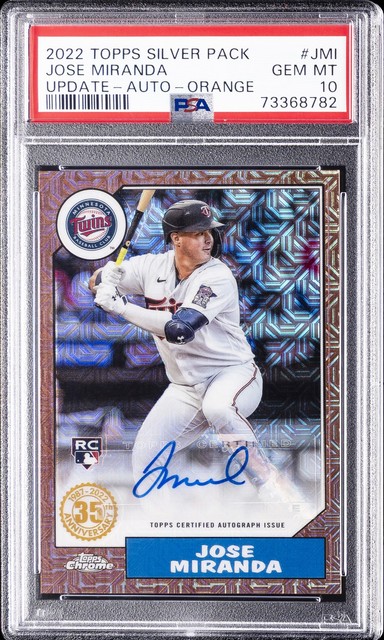 2022 Topps Silver Pack 1987 Chrome Promo #JMI Jose Miranda 15/25 PSA 10