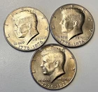 Lot of (3) 1776-1976 Bicentennial Half Dollars Independence Hall Reverse AU-BU