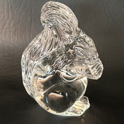 Vintage Waterford Crystal Glass Squirrel with Nut Signed MINT Made in Ireland