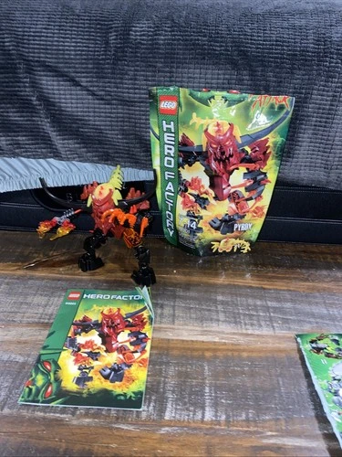 Lego Hero Factory Pyrox (44001) - Lego 44001 Rare box instructions and the guy