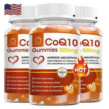 COQ10 Gummies, CoQ10 500mg, Support Heart Health, High Absorption,Antioxidant