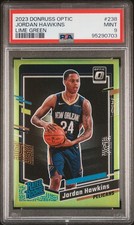 2023 PANINI DONRUSS OPTIC LIME GREEN #238 JORDAN HAWKINS 3/149 PSA 9