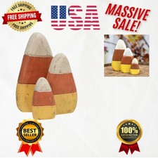 Handmade Wooden Candy Corn Shelf Sitters 3/Set - Perfect for Halloween Decor