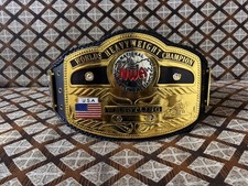 NWA DOMED GLOBE WORLD HEAVYWEIGHT CHAMPIONSHIP BELT ADULT SIZE 4MM ZINC On...