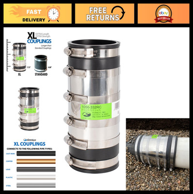 3'' Flexible Pipe Coupling Connector Fitting - Stainless Steel Shield, Below Grou
