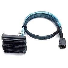 Mini SAS HD SFF-8643 to 4 SAS SFF-8482 Forward Breakout Cable 1M with Power