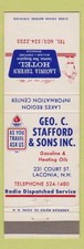 Matchbook Cover - Geo Stafford oil cas Laconia Hotel NH