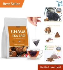 Chaga Tea Bags 60 Count Pure Siberian Wild Harvest Caffeine-Free Immune Support