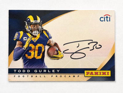 2017 Todd Gurley Signed Citi Panini Football ProCamp Photo   In-Person Auto