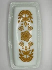 Vintage Pyrex Butterfly Gold White Milk Glass Butter Dish