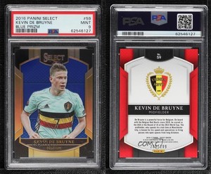 2016-17 Panini Select Terrace Blue Prizm /299 Kevin de Bruyne #59 PSA 9 MINT