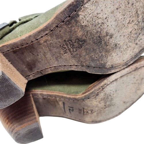 Alice + Olivia Caden Folded Collar Slouchy Oiled Suede Ankle Booties Size 36.5 - Picture 8 of 10