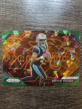 2024 Panini Prizm Bryce Young Fireworks Green Ice Silver Prizm  #F-6 Rookie RC