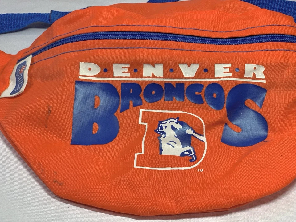 Riñonera de colección Denver Broncos naranja con logotipo original bolso cinturón equipo NFL RARO ELWAY Foto 2 de 4
