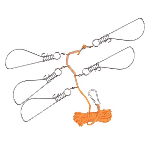 Corda da Pesca in Acciaio Inox Resistente con 5 Blocchi a Scatto Nylon WP - Foto 1 di 9