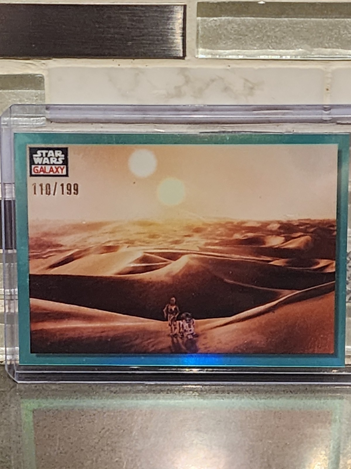 Tatooine Sunset 2023 Topps Chrome Star Wars Galaxy #91 Aqua Refractor /199