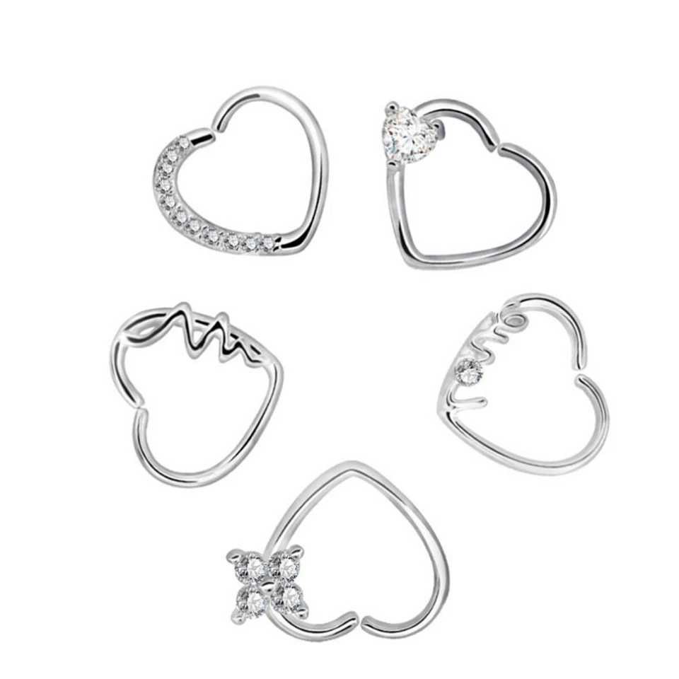 Par de piercing Daith confortável torre tragus cartilagem orelha argola nariz orelha 18G pedras preciosas - Imagem 4 de 4