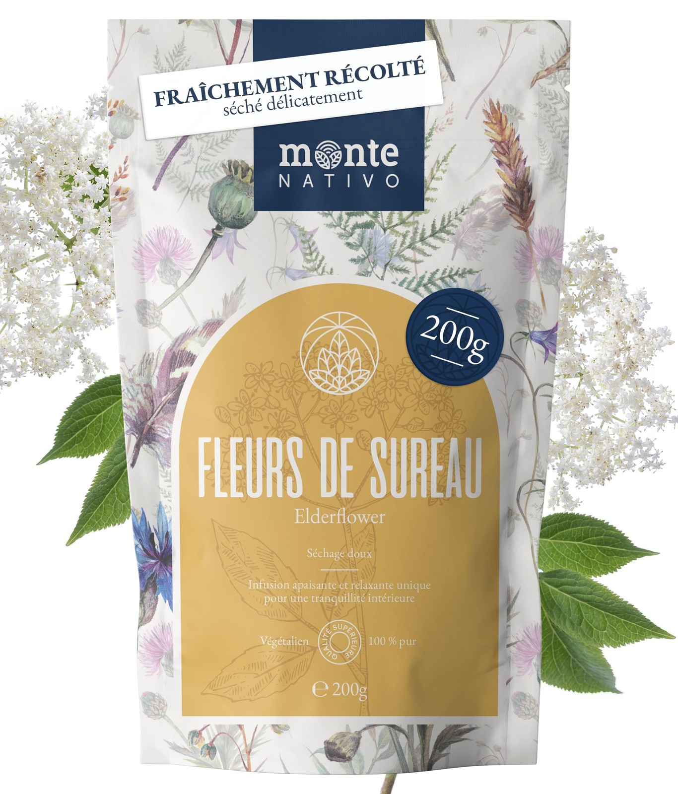 Thé aux Fleurs de Sureau précieux (200g) - Infusion vrac de récolte artisanale 100% naturelle