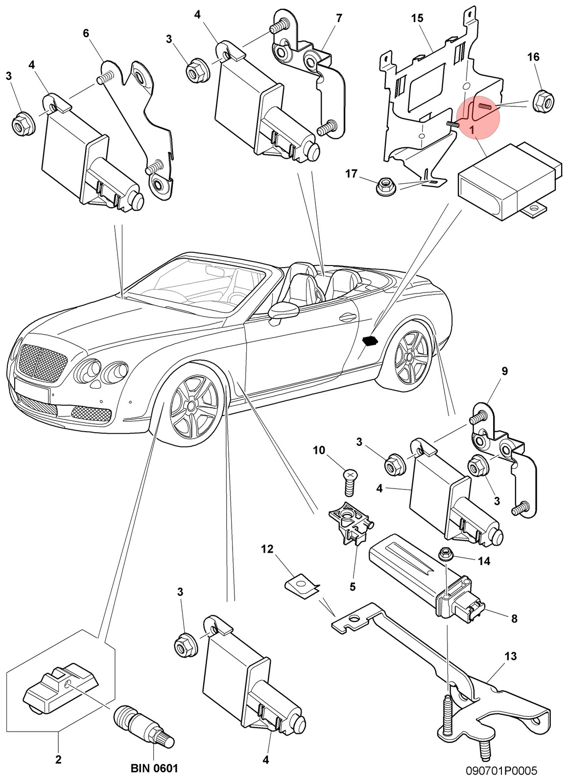 Bentley Continental GT 2004-2017 Tpms sensor