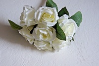 7 Rosen Kunstblumen Rosenbouquet KüNstlicher Rosenstrauß Blumen F 15 Weiß