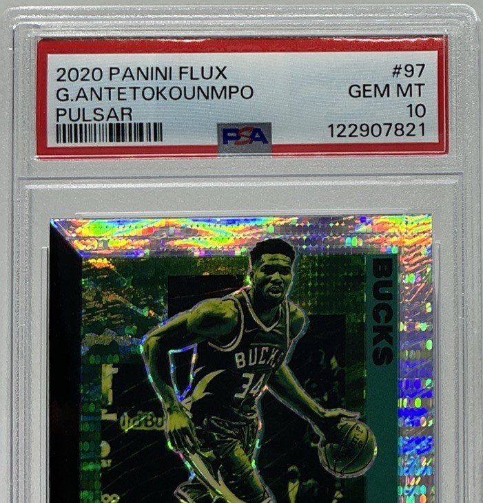 Giannis Antetokounmpo PSA 10 - 2020 Panini Flux ‘Pulsar Prizm’ -Bucks, Dominant view 2