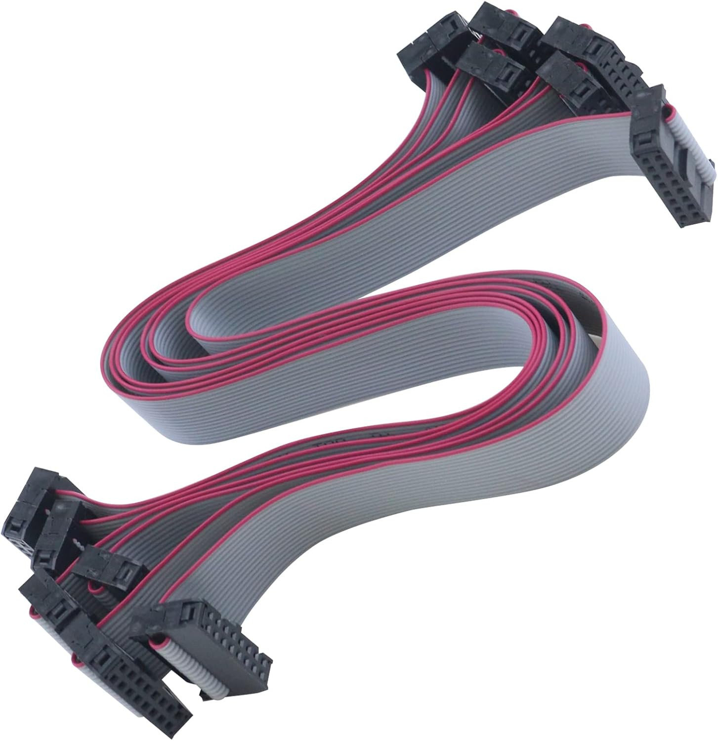 Antrader 30CM 16-Pin IDC Connector Flat Ribbon Cable with Black 2.54Mm FC Dual R