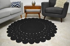 Round Jute Rug Handmade Area Rug 100% Natural Hand Braided Living Room Farmhouse