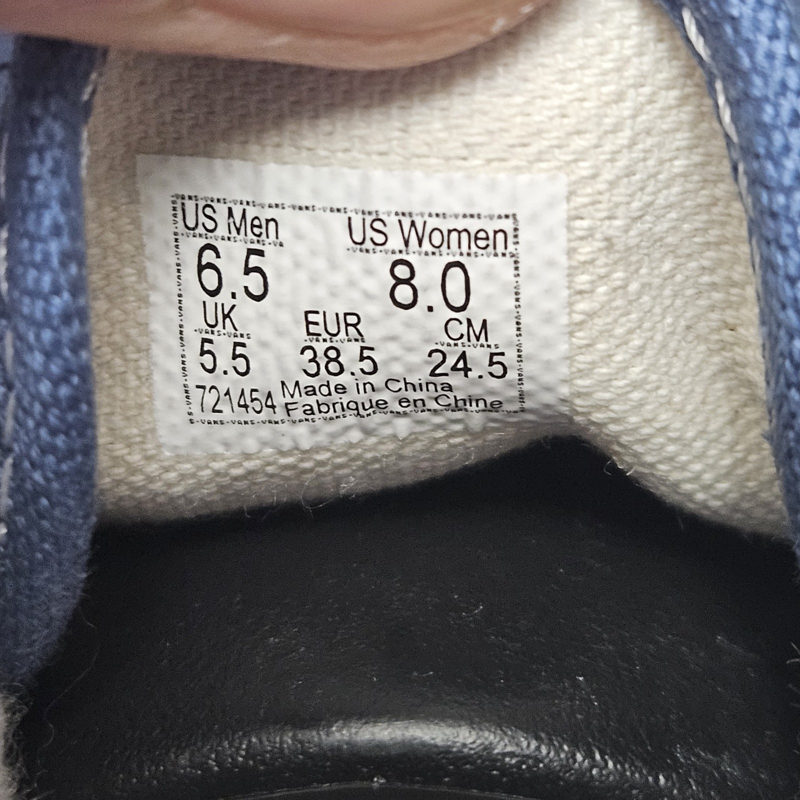 Vans Bianca Chandôn x Authentic VLT LX Stressed Navy Shoes| Men Sz 6.5 /Wmn Sz 8 thumbnail 9