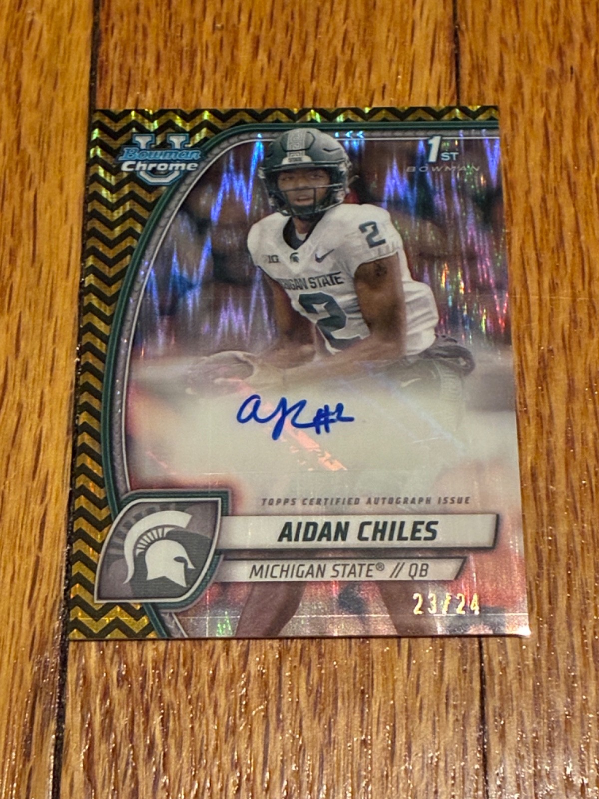 2024 Bowman Chrome U Aidan Chiles Black And Gold Stealth Refractor Auto /24 SSP