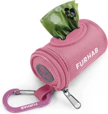 Dog Poop Bag Holder for Leash Doggie Waste Bag Dispenser Soft Fabric Puppy Potty