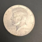 Kennedy Half Dollar Silver 40% Percent 1968  50c 1 Coin VTG