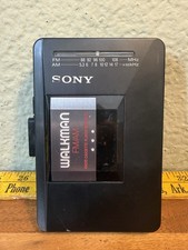 Sony Walkman WM-AF23 AM/FM Cassette Player New Belts  Works  Cleaned 