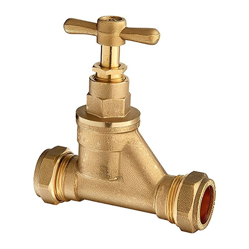 ODSUPPLIES - 22mm Brass Stopcock - Compression - Image 2