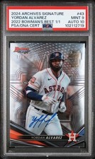 2024 Topps Archives Signature Series #43 Bowman’s Best YORDAN ALVAREZ 1/1 PSA 9
