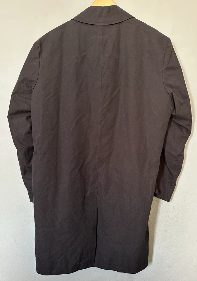 Jos A Bank Coat Mens 38R Year Around Raincoat Collection Black Wool Lined button - Image 3 of 4