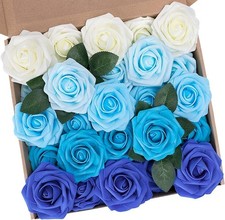 Künstliche Rosen 25 Stück Latex Blumen Deko Hochzeit Party Rot 30 cm